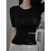 51STUDIO自制PN166气质女人味 女 t恤打底衫 舒适亲肤修身 显瘦中袖