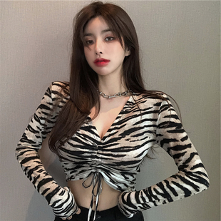 短款长袖上衣jazz跳舞服爵士舞蹈服女性感韩国女团同款嘻哈演出服