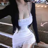 当天发 51STUDIO自制ZM680清纯小女人 纯欲飘逸荷叶边吊带连衣裙