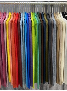 羊绒高领打底衫女秋冬长袖内搭薄款微透修身糖果色t恤堆堆领毛衣