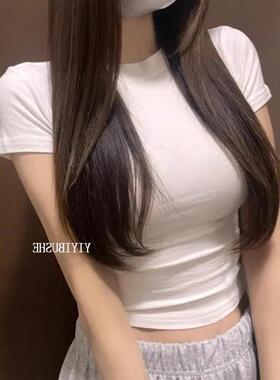 51STUDIO自制 PI269又一枚百搭款~性感微透显身材简约白色短袖t恤