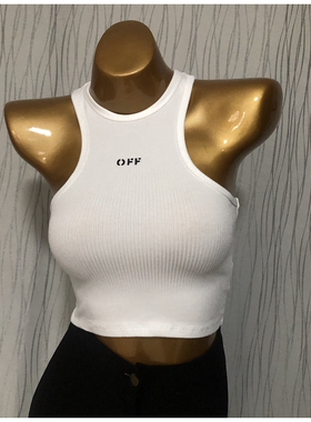 黑色工字打底运动背心女夏内搭外穿潮修身高腰露脐短款无袖上衣白