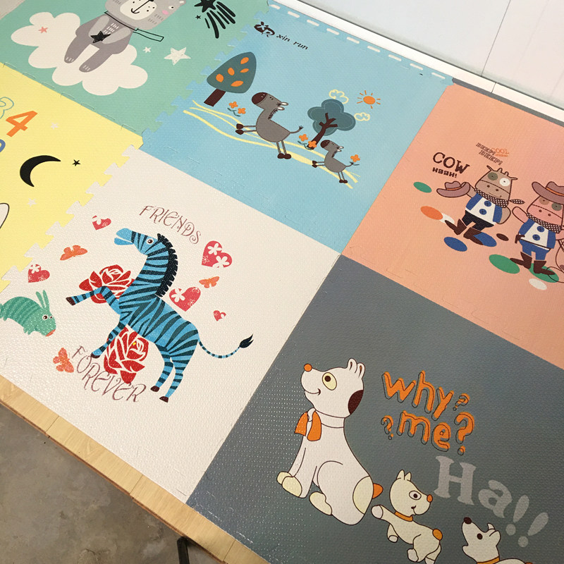 儿童泡沫地垫爬行垫60x60拼接卡通拼图宝宝爬爬垫家用拼接地垫垫