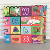 爬行垫儿童泡沫地垫60x60水果字母拼图宝宝爬爬垫家用拼接地垫