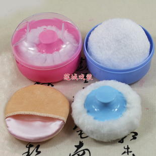戏剧戏曲化妆用品 定妆粉扑 带手柄粉扑 优质粉扑 散粉粉扑+盒子