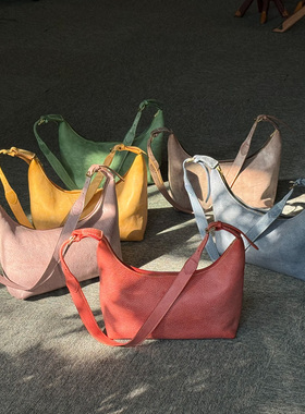 新款mbox雾蜡牛皮HOBO包腋下包包植鞣皮铜五金手工包包复古女包