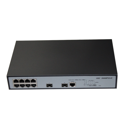 H3C华三 S5008PV6-EI-HPWR S5008PV5-EI-HPWR-H1 企业级二层网管8口千兆网络交换机POE供电+2千兆光口