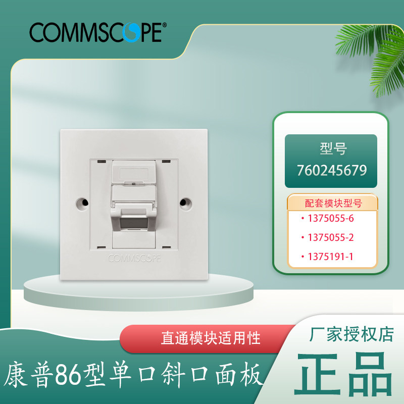 安普 袋装 单口面板 斜口