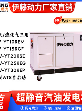 伊藤动力天然气液化气静音汽油发电机YT10REM-ATS/15/20RSE/30REG