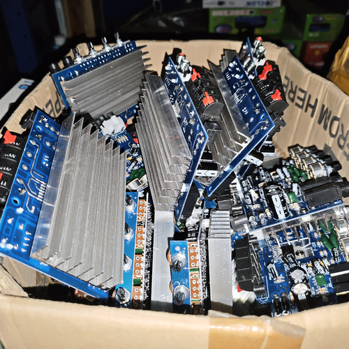 野外户外用大功率7379芯片功放板12V高低音功放板音箱主板带散热