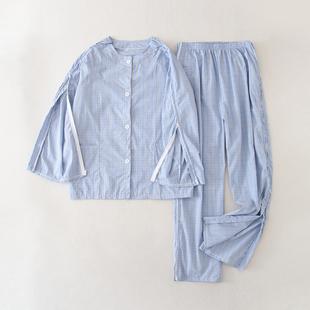 护理服易穿脱卧床病人偏瘫痪老人病号服骨折纯棉男女置管衣春秋季