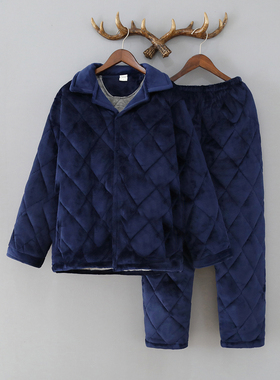 看守所专用男士冬季棉袄棉服囚犯劳改犯加厚珊瑚绒睡衣家居服套装