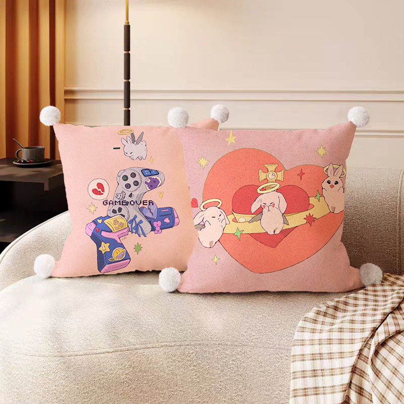 可爱少女心抱枕卡通兔子和猫抱枕房间沙发摆件宿舍床头靠垫枕头