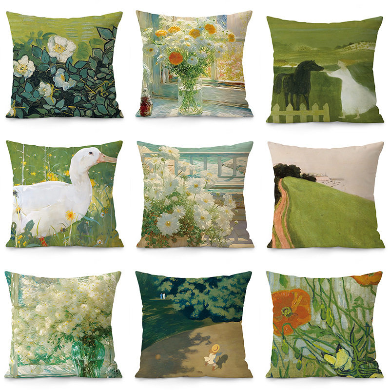 欧式田园花卉绒面抱枕现代简约艺术白玫瑰沙发客厅腰枕套靠枕靠垫