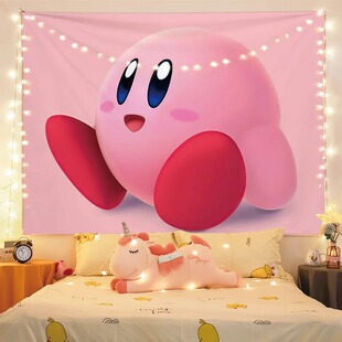 星之卡比背景布温馨可爱挂布卧室房间宿舍改造装饰墙布挂毯布