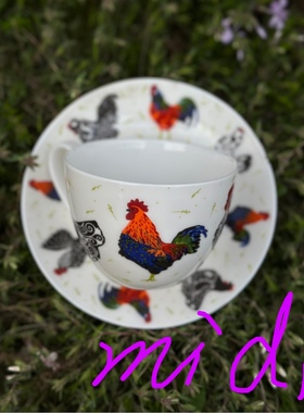 UW英国ulster weavers正品公鸡骨瓷英式咖啡杯碟套装茶杯下午茶