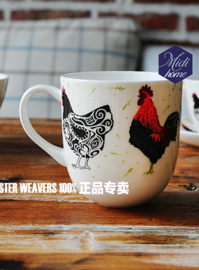 英国ULSTERWEAVERS骨瓷45%骨粉公鸡水杯奶杯马克杯随手杯350ml