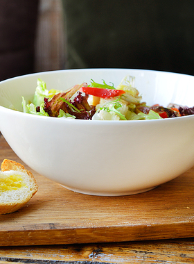 8.5寸仰口高骨瓷家用汤碗面碗沙拉碗微波炉洗碗机消毒柜适用1.3L