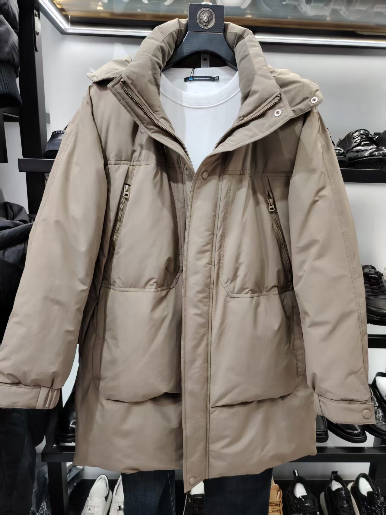 2026新款冬装男士连帽羽绒服中长款羽绒服男冬款外套休闲羽绒服