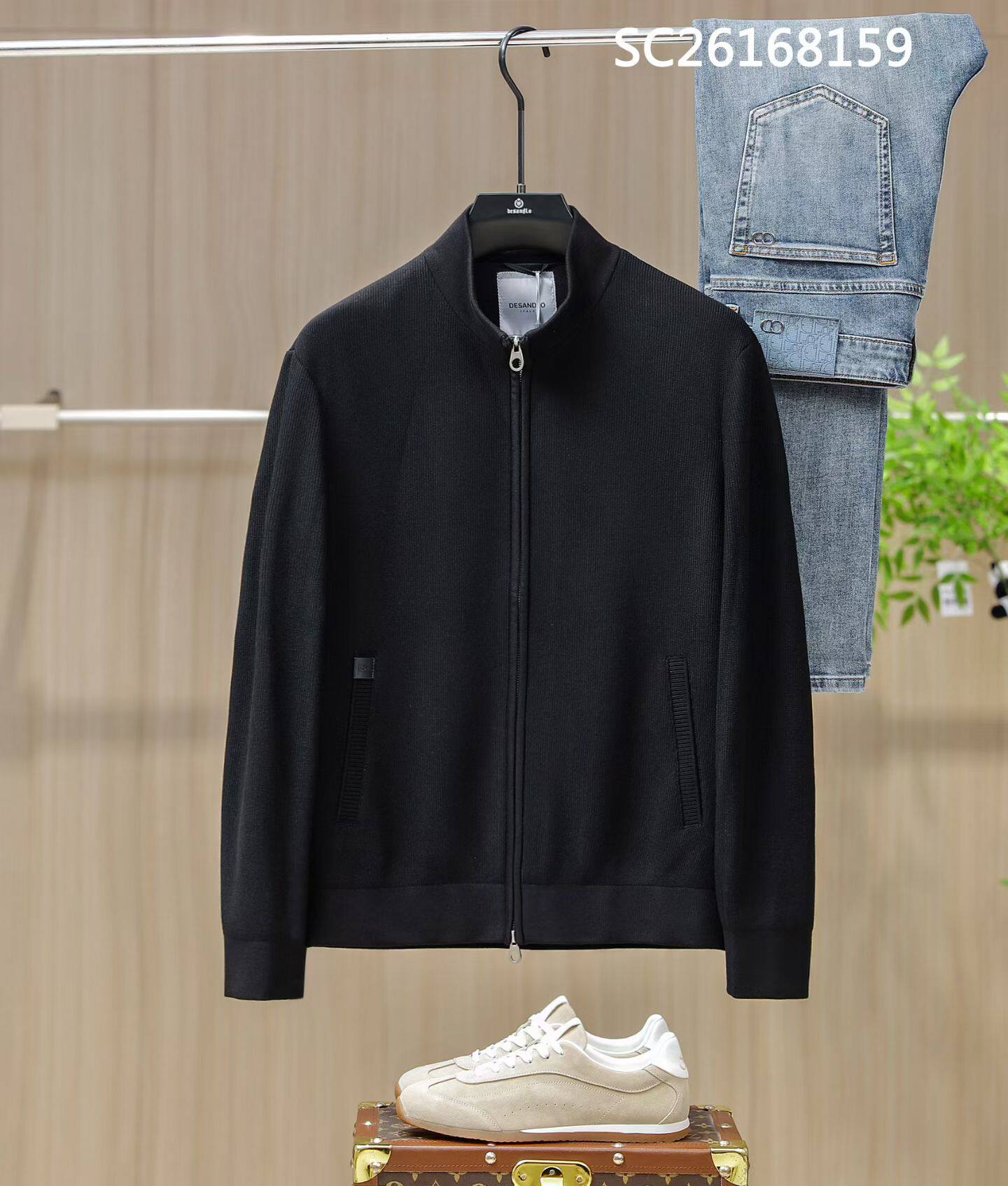 德尚德罗2026新款春装男立领针织开衫休闲外套针织夹克男老钱风爆