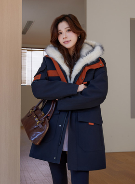 2025新款派克服貂毛内胆可拆卸爆款貂皮大衣皮草外套女皮毛一体冬