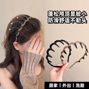 奇美拉发箍女新款 高级感不勒头蓬松纹理感碎发压发头箍发饰发捆