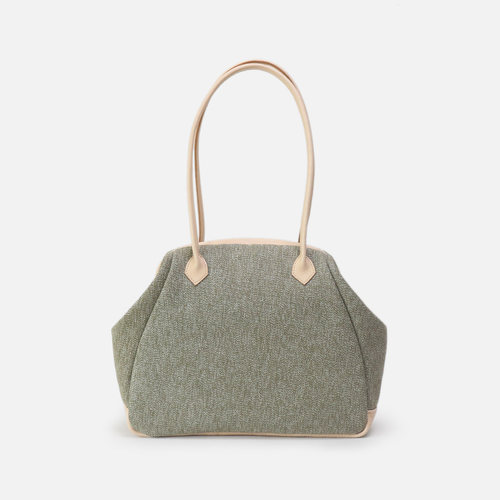 LINEARTISANAL帆布拼牛皮腋下包