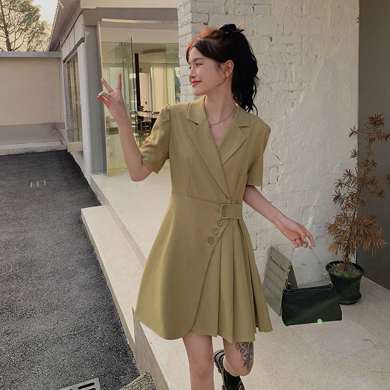 夏装新款小香风压皱连衣裙5828-P105K158,女装连衣裙,2B080