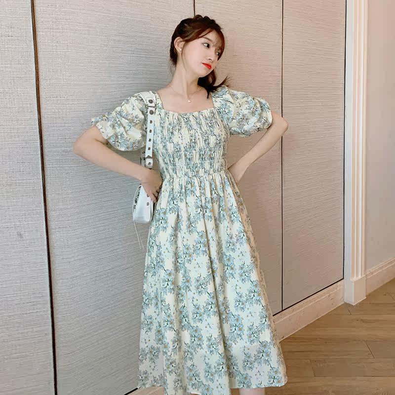 新款打揽工艺碎花连衣裙7931-P105K158,女装连衣裙,2B080