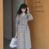 现货秋装灰色格子风衣外套20076-P135K219，女装风衣，唯尔萱