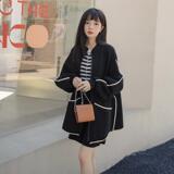 新款黑色包边空气层外套5852-P120K178，女装短外套，2B080