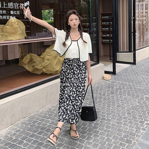 夏装新款碎花吊带两件套连衣裙 8807-P115-K168图片