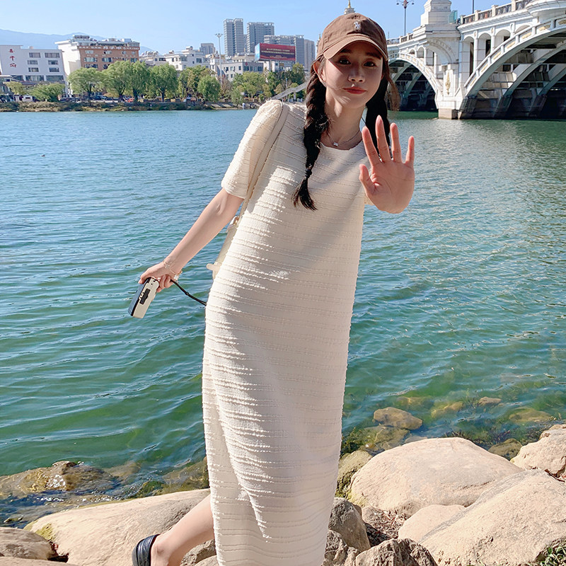 现货新款夏装小香风横条连衣裙7918-P105K158，女装连衣裙，唯尔萱