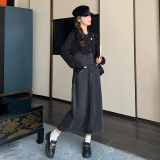 现货秋装黑色拼接牛仔连衣裙057-8785-P155控218，商品下架区，唯尔萱