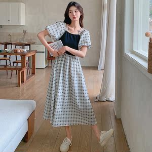 夏装新款格子拼接连衣裙 8797-P115K168图片