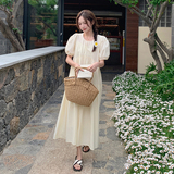 夏装新款韩版宽松V领连衣裙8810-P115K168，女装连衣裙，2B080