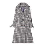 现货秋装灰色格子风衣外套20076-P135K219，女装风衣，唯尔萱