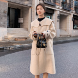 冬装新款现货毛呢外套海军领呢大衣057-5766-P175K258，女装毛呢外套，唯尔萱