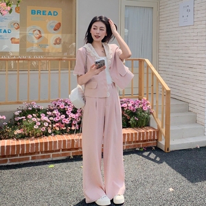 新款 夏装粉色蕾丝两件套装 9122p170k248图片