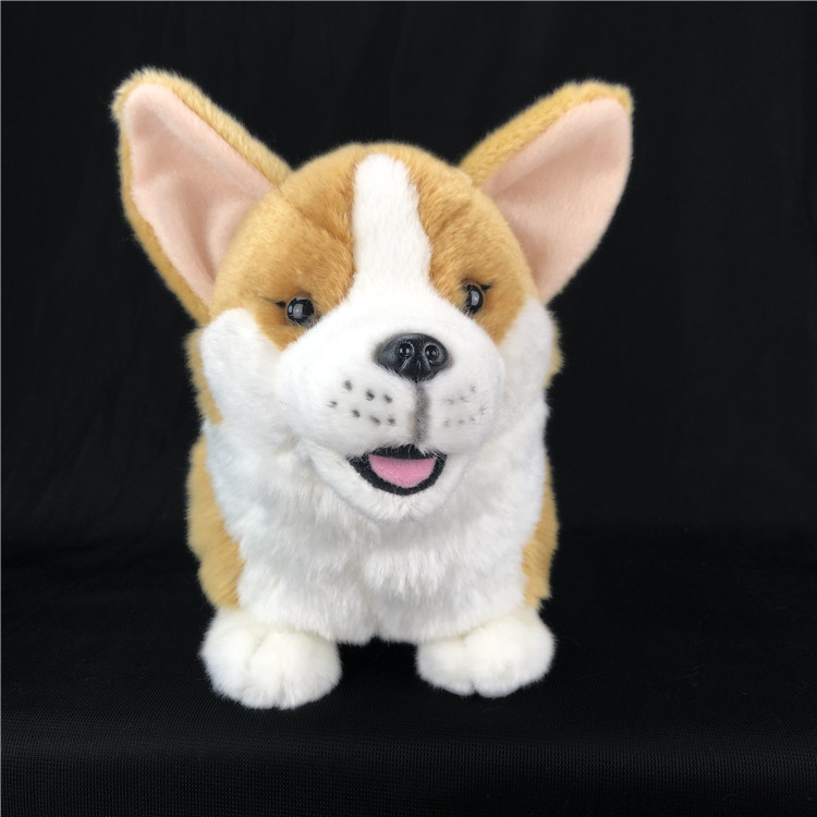 仿真柯基犬玩偶威尔士矮脚狗毛绒毛绒/玩偶/公仔/布