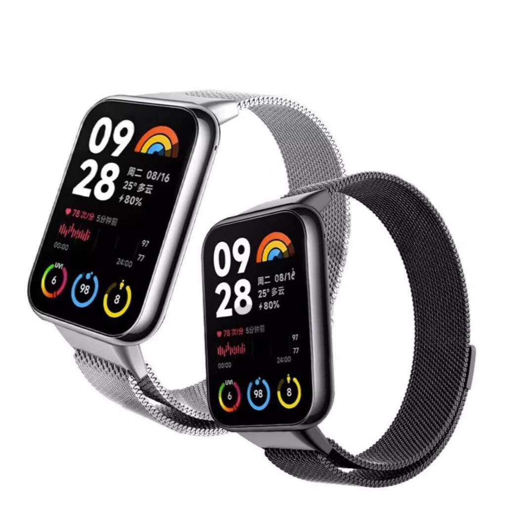 适用小米手环9pro表带8pro磁吸带小米9pro运动电镀金属表带男女