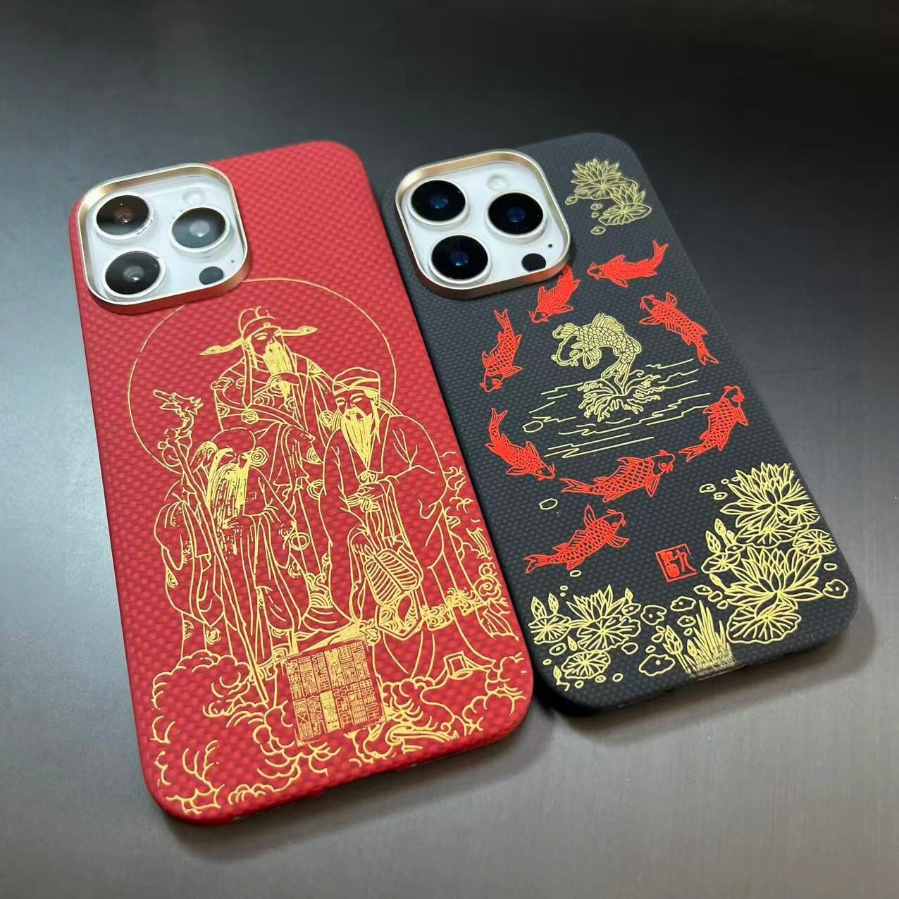 适用iPhone16ProMax手机壳15pro苹果保护套真凯夫拉芳纶碳纤维磁吸magsafe防滑编织散热轻薄中国风男士商务