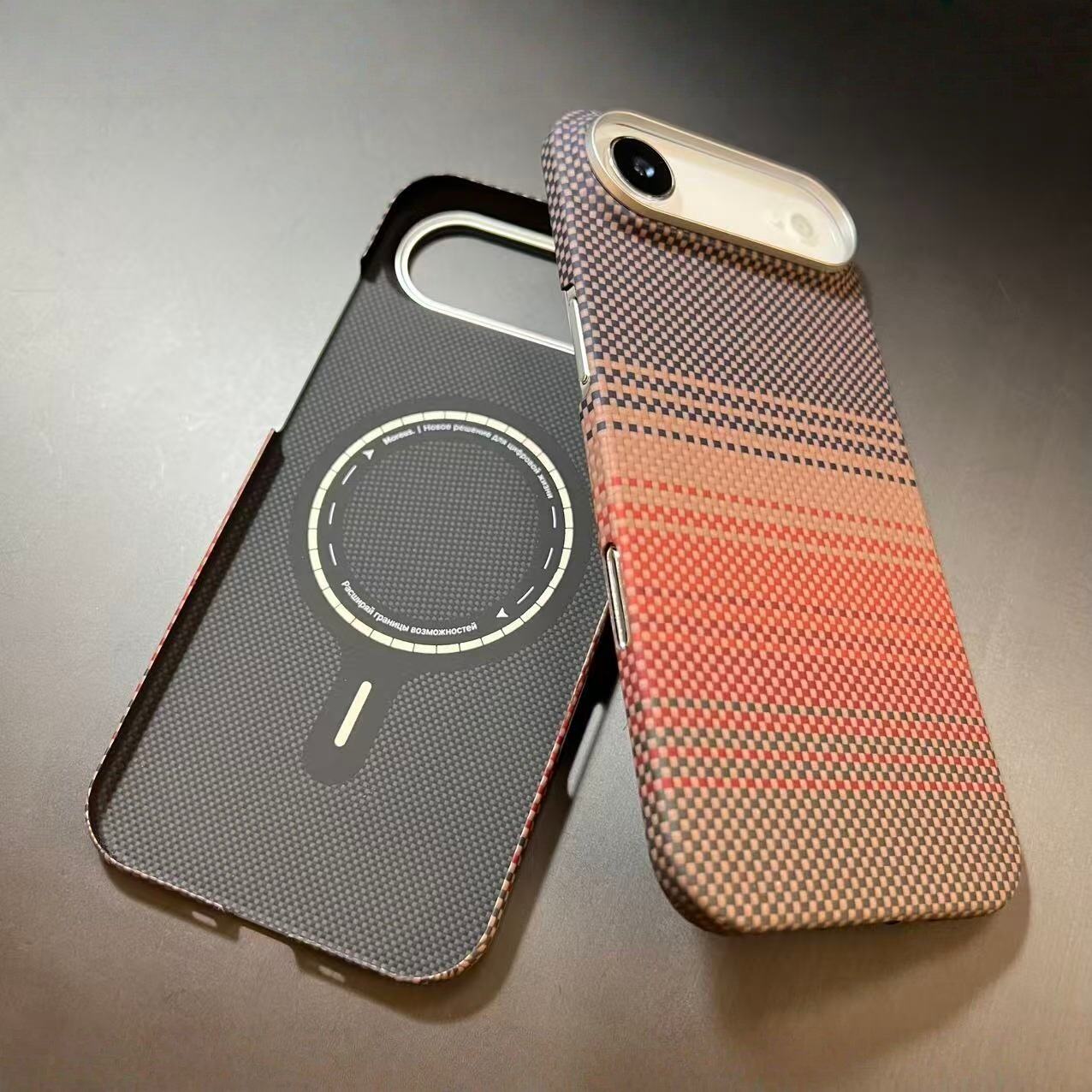 适用新款苹果iPhone Air凯夫拉手机壳支持超薄magsafe磁吸芳纶碳纤维防滑轻薄磨砂保护壳17air高级商务男士