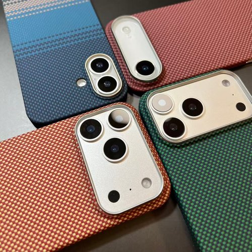 适用新款iPhone苹果17promax轻薄凯夫拉手机壳多巴胺简约配色16promax经典编织纯色芳纶碳纤维磁吸防摔保护套