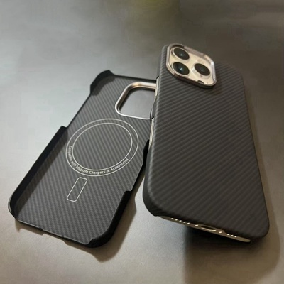适用苹果iPhone 13/14/15//16/17ProMax真凯夫拉手机壳12标准版芳纶碳纤维磁吸高级感超薄保护壳保护套男士