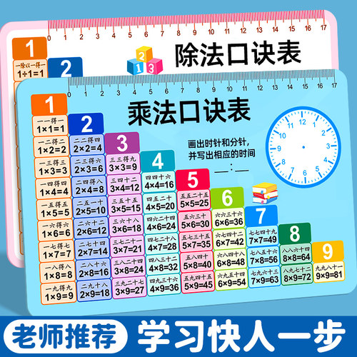 九九乘法口诀表卡片背诵神器