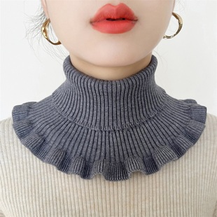 假领子上档次脖子套脖套护颈女士保暖荷叶边围巾女式 围脖 假领新款