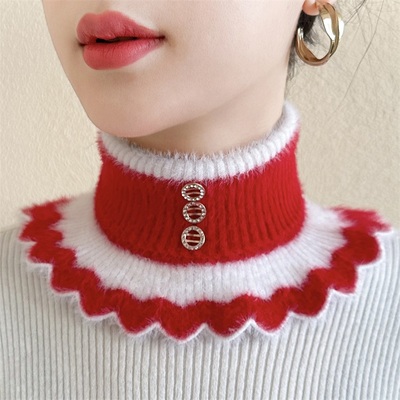 仿貂毛休闲针织保暖舒适护脖护颈