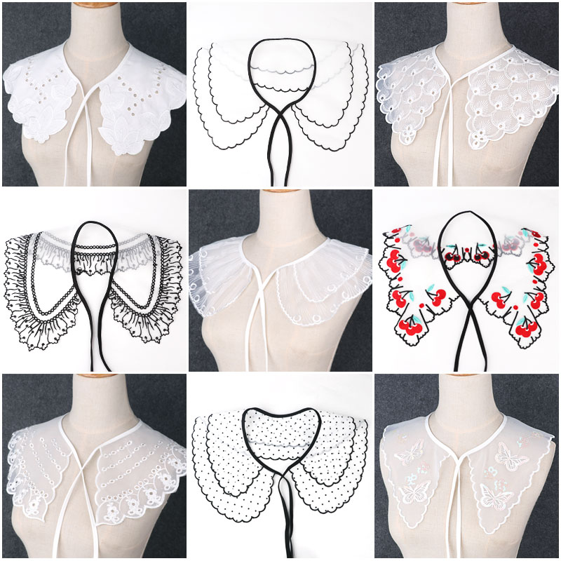 雪纺蕾丝领欧根纱高端水溶花边