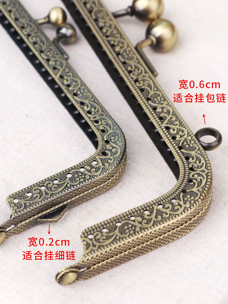 가방 액세서리 입 금 소재 미니 수제 DIY 작은 동전 지갑 금 입 12.5CM 10.5CM 정사각형 용